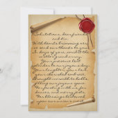 中世のスクロールのワックスシール結婚の感謝の言葉 サンキューカード (正面)