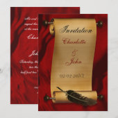 中世のスクロールヴィンテージ招待 招待状 (正面/裏面)