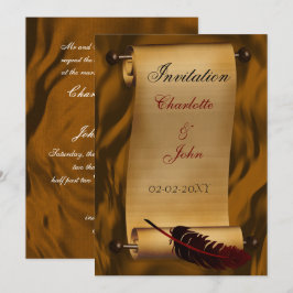 中世のスクロールヴィンテージ招待 招待状