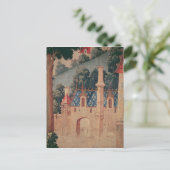 中世のタペストリー断片 ポストカード (スタンド正面)