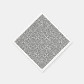 中世のダマスク柄、銀灰色 スタンダードカクテルナプキン (角)