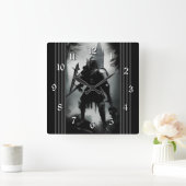 中世のダークナイト スクエア壁時計 (ホーム)