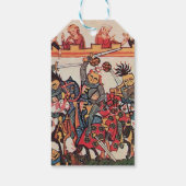 中世のトーナメント、戦う騎士とダルシェル ギフトタグ (裏面)