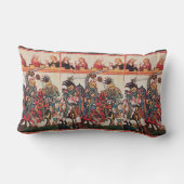 中世のトーナメント、戦う騎士とダルシェル ランバークッション (裏面)