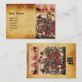 中世のトーナメント、戦う騎士とダルシェル 名刺 (正面/裏面)