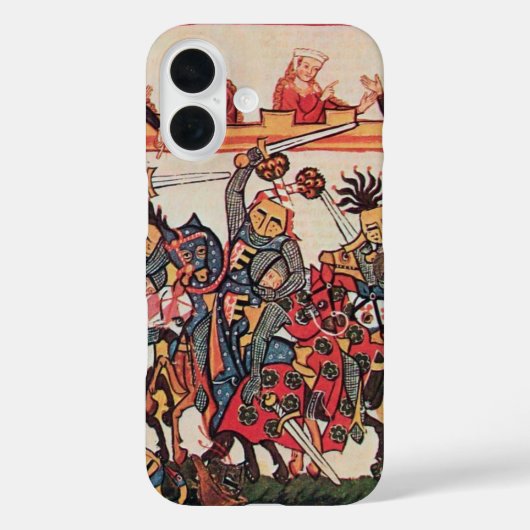 中世のトーナメント、戦う騎士とダルシェル Case-Mate iPhoneケース (裏面)