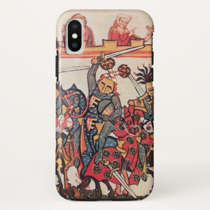 中世のトーナメント、戦う騎士とダルシェル iPhone XSケース