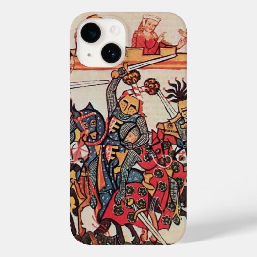 中世のトーナメント、戦う騎士とダルシェル Case-Mate iPhoneケース (裏面)