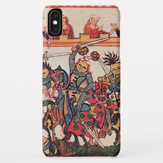 中世のトーナメント、戦う騎士とダルシェル Case-Mate iPhoneケース (裏面)