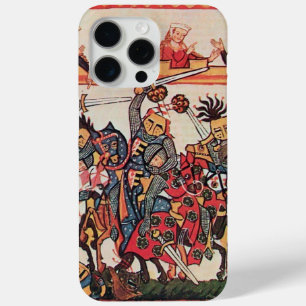 中世のトーナメント、戦う騎士とダルシェル iPhone 15 PRO MAXケース