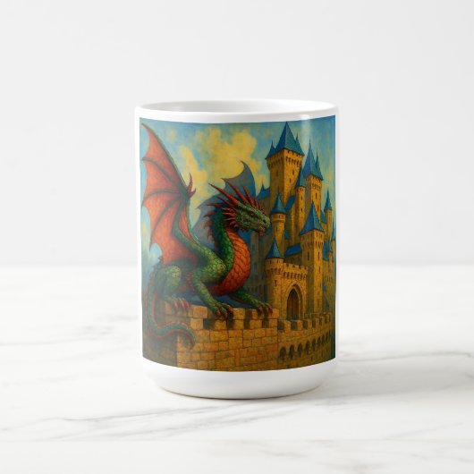 中世のドラゴン城の守護者 コーヒーマグカップ (中央)