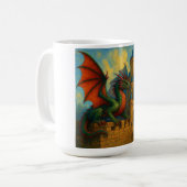 中世のドラゴン城の守護者 コーヒーマグカップ (正面左)