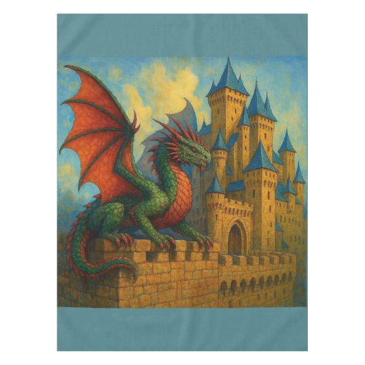 中世のドラゴン城の守護者 テーブルクロス (正面)
