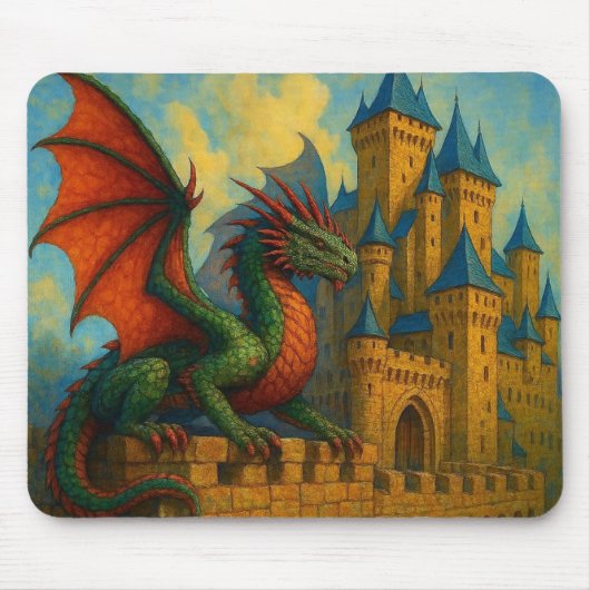中世のドラゴン城の守護者 マウスパッド (正面)