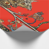 中世のバイオリニストのライオンレッド音楽を作る ラッピングペーパー (角)