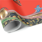 中世のバイオリニストのライオンレッド音楽を作る ラッピングペーパー (ロールコーナー)