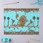 中世のバイオリニスト音楽ライオンブルー 薄葉紙 (クラフト)