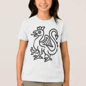 中世のバジリスク紋章 ファンタジー紋章学 神話の生き物 トライブレンドTシャツ (正面)
