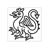 中世のバジリスク紋章 ファンタジー紋章学 神話の生き物 ラバースタンプ (インプリント)