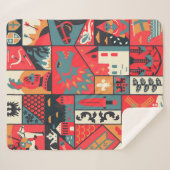 中世のパターンのシームレスなデザイン。デコレーションテキスト シェルパブランケット (正面(横))