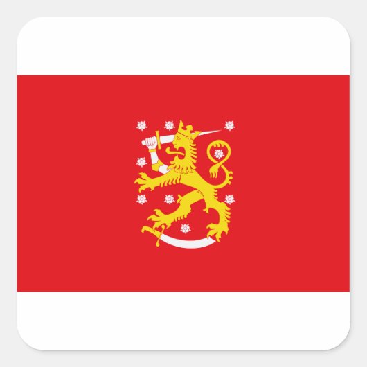 中世のフィンランド国旗 スクエアシール (正面)
