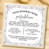 中世のフラムテキサス州コテージ法フードラベルシール スクエアシール