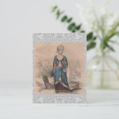 中世のフランスのファッション貴族の衣装レース ポストカード (スタンド正面)