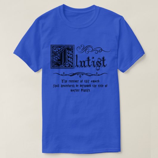 中世のフルート奏者 Tシャツ (デザイン正面)