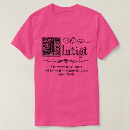 中世のフルート奏者 Tシャツ (デザイン正面)