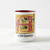 中世のフローラライトレターAモノグラムのマグカップ マグカップ (中央)