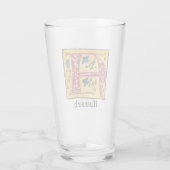 中世のフローラライトレターAモノグラム タンブラーグラス (裏面)