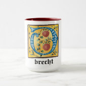 中世のフローラライトレターOモノグラムマグ マグカップ (中央)