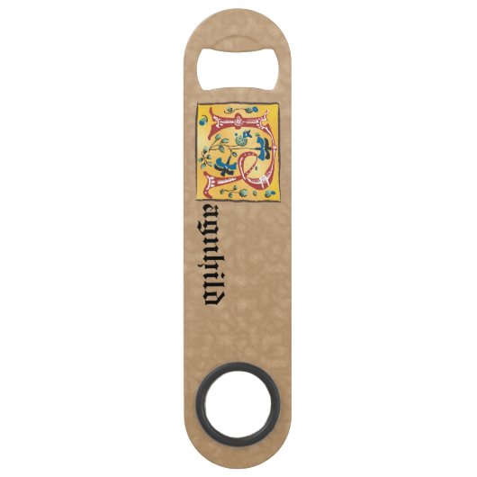 中世のフローラライトレターRモノグラム スピード栓抜き (正面)