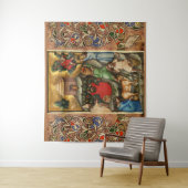 中世のブドウ畑の収穫 アンティークのブドウの木 タペストリー (インサイチュ)