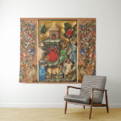 中世のブドウ畑の収穫 アンティークのブドウの木 タペストリー (インサイチュ(横))