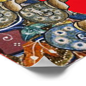 中世のベスティアリー 戦争、騎士、巨大なカタツムリ 赤 ポスター (角)
