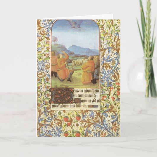 中世のベツレヘム近郊の野原の羊飼い シーズンカード (正面)