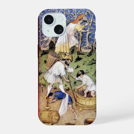 中世のミニチュアの古葡萄園のワイン iPhone 15ケース (裏面)