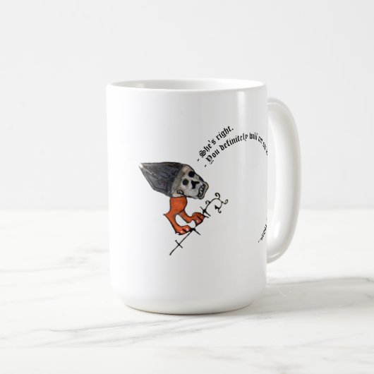 中世のモンスターとモーニングフレンドリーコーヒーマグ コーヒーマグカップ (正面右)