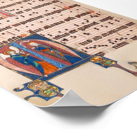 中世のライトアップされた原稿の告知 ポスター (角)