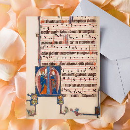 中世のライトアップされた原稿の告知 ポストカード