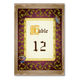 中世のライトアップされた原稿結婚の模型 テーブルナンバー