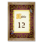 中世のライトアップされた原稿結婚の模型 テーブルナンバー (正面)