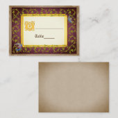 中世のライトアップされた原稿結婚の模型 プレイスカード (正面/裏面)