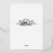 中世のライトアップされた鳥と花結婚の数 箔招待状 (裏面)