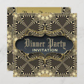 中世のレースエレガンス  ディナーパーティーの招待状 招待状 (正面/裏面)