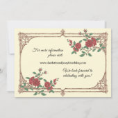 中世のロマンチックな結婚式の日付カードを保存 セーブザデート (裏面)