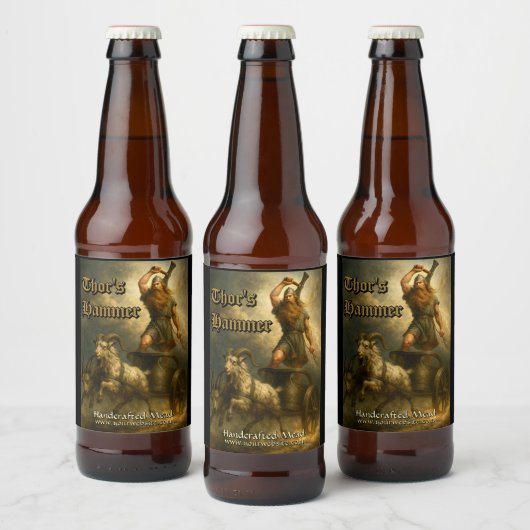 中世のヴァイキングの神トール・テンプレート ビールラベル (ボトル)