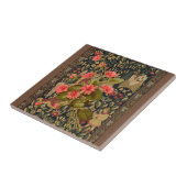 中世のヴィンテージ植物学タペストリー タイル (側面)