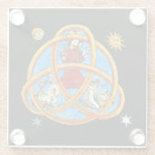 中世の三位一体の神、イエスと聖霊 ガラスコースター (裏面)